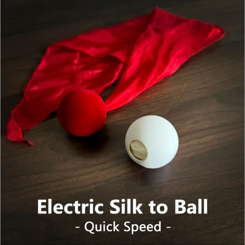 Electric Silk To Ball - Quick Speed (Red/White) Illusions Gimmicks Professional Magic Props Funny Games Stage Magic Tricks