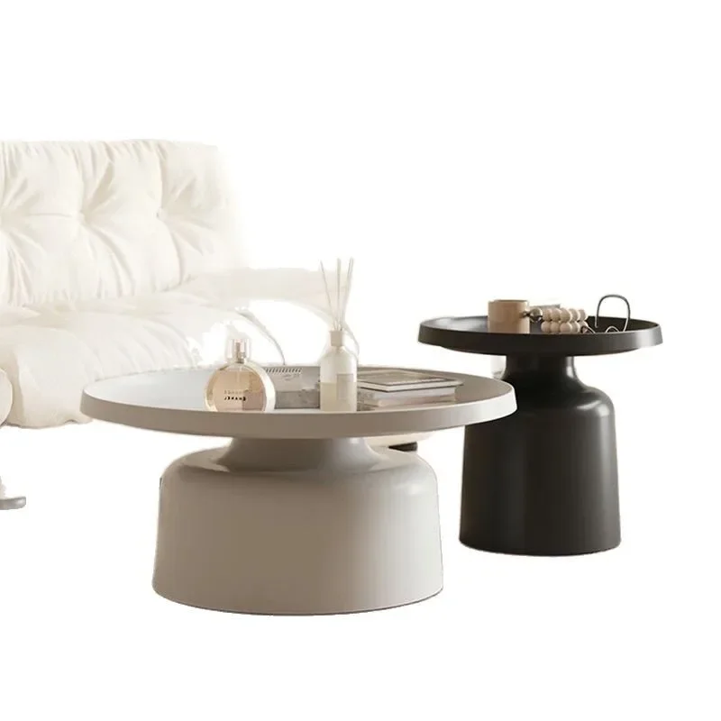 

Nordic wrought iron living room coffee table small apartment round modern simple household bedside table