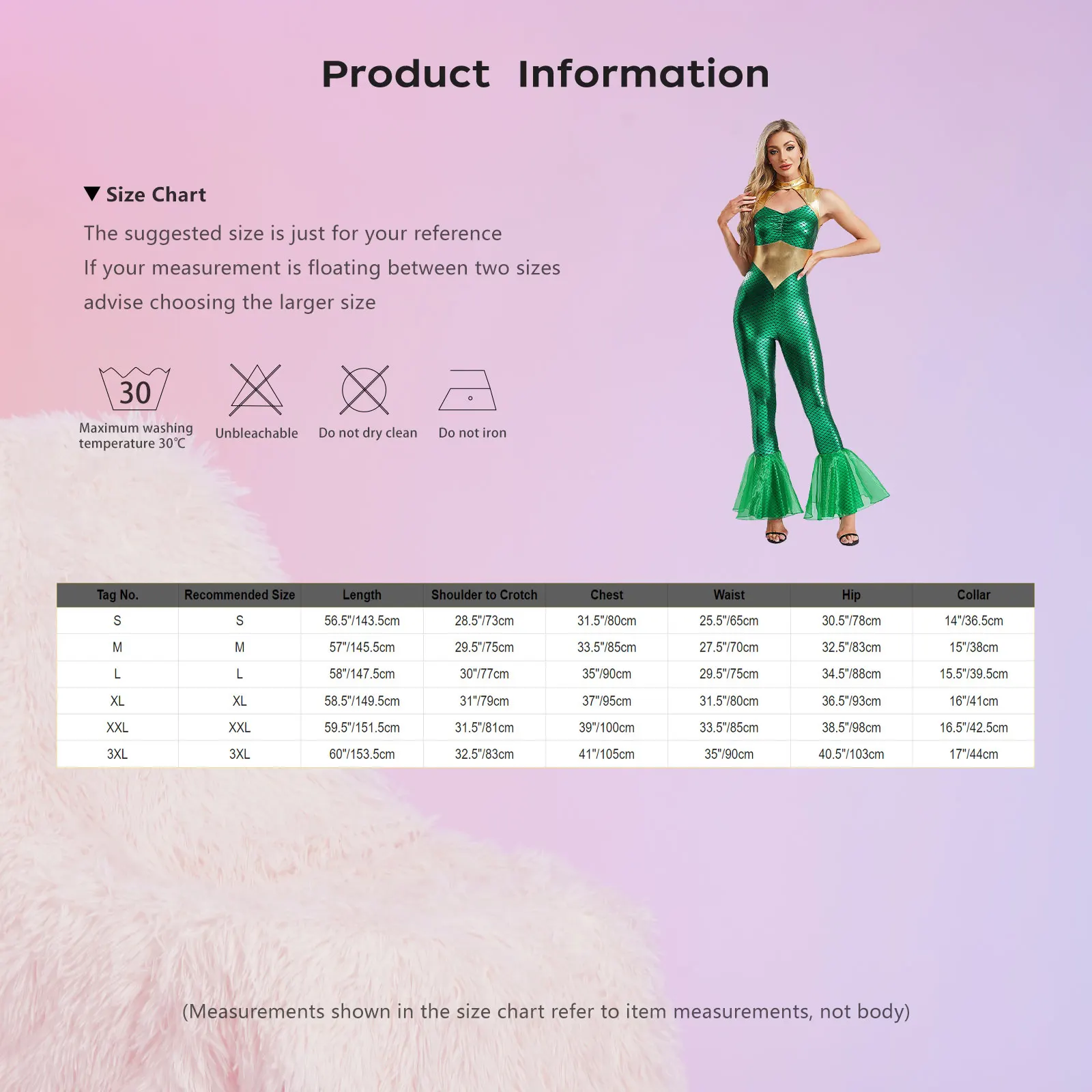 زي حورية البحر للهالوين، بدلة قفز للحفلات التنكرية للنساء، رومبير مع فتحة رقبة وهمية، موازين سمكة معدنية أمامية #6