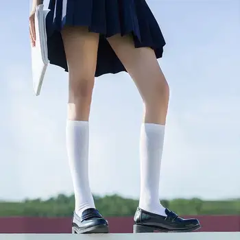 JK 女士黑白過膝洛麗塔長襪,可愛長筒襪,薄款透氣純色女式長襪 10 最佳銷售 女士薄襪子 - №10