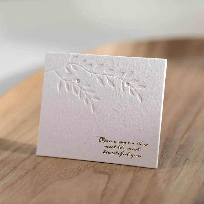

Beige Cardboard Paper Jewelry Earrings Stud Packaging Display Cards with Hang Labels for Retail And Favor Packaging