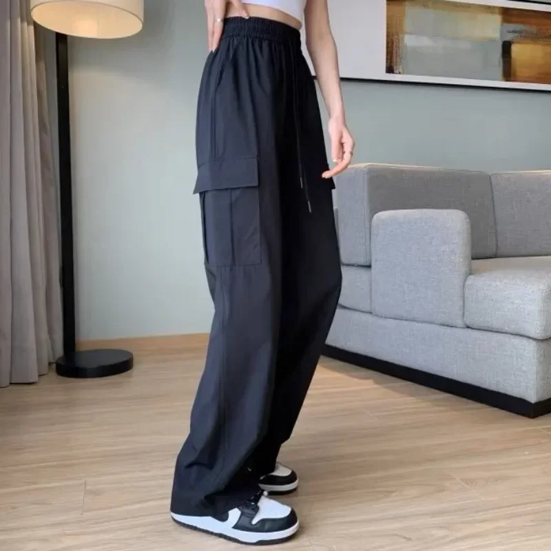 Woman Trousers Loose Slacks Baggy Pants for Women Wide Leg Y2k Streetwear New In High Quality All Medium Elastic 90s Vintage G