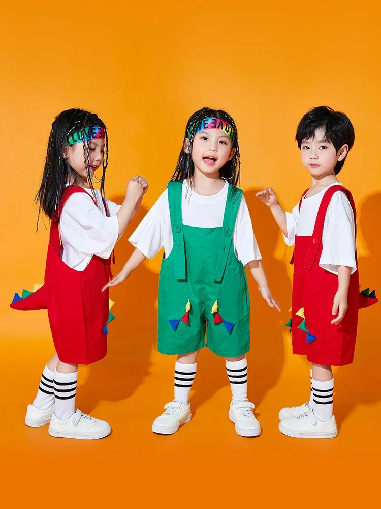 子供、夏の服、かわいいビブパンツ、ぴったりの動物、幼稚園、学生のための集中型ダンスパフォーマンス衣装