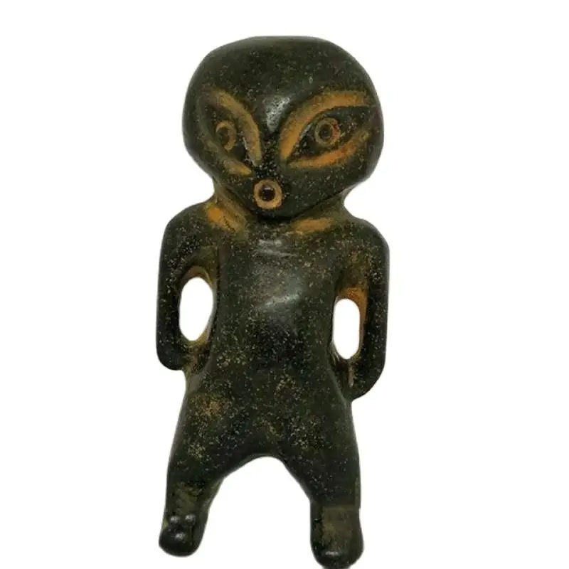 Chinese Hongshan Culture Meteorite Rare Alien Exquisite Hand Carved Pendant Statues for Decoration Collection Ornaments Gift