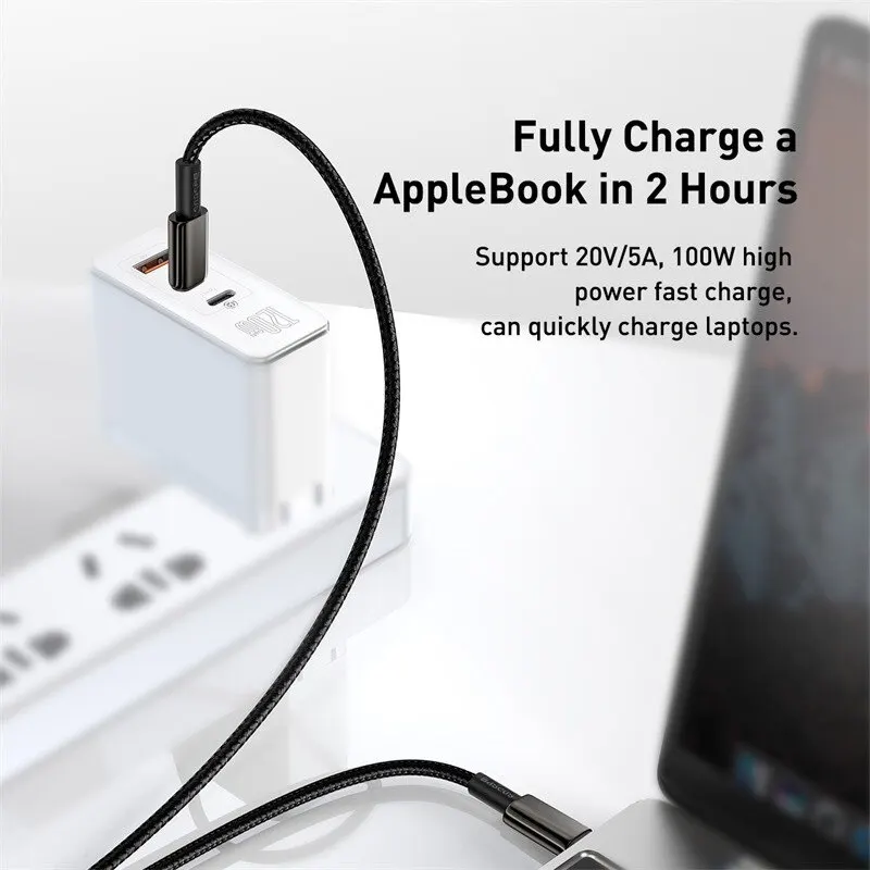 Baseus 아이폰 15 용 C타입 케이블, USB C PD 고속 충전 충전기 와이어 코드, 맥북, 삼성, 샤오미, 100W