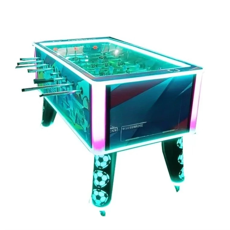 Standard two-player coin-operated football table game for parties or interaction