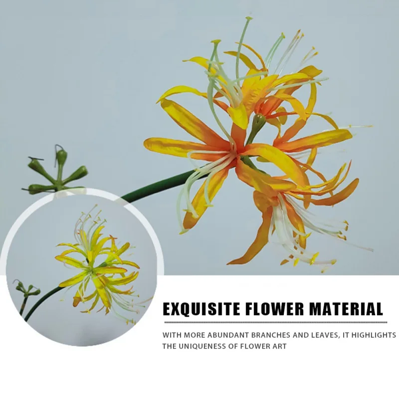 Artificial Flower Plastic Silk Flower Branches Red Spider Lily Outdoor Fake Simulation Plants Home Garden Wedding Decoration