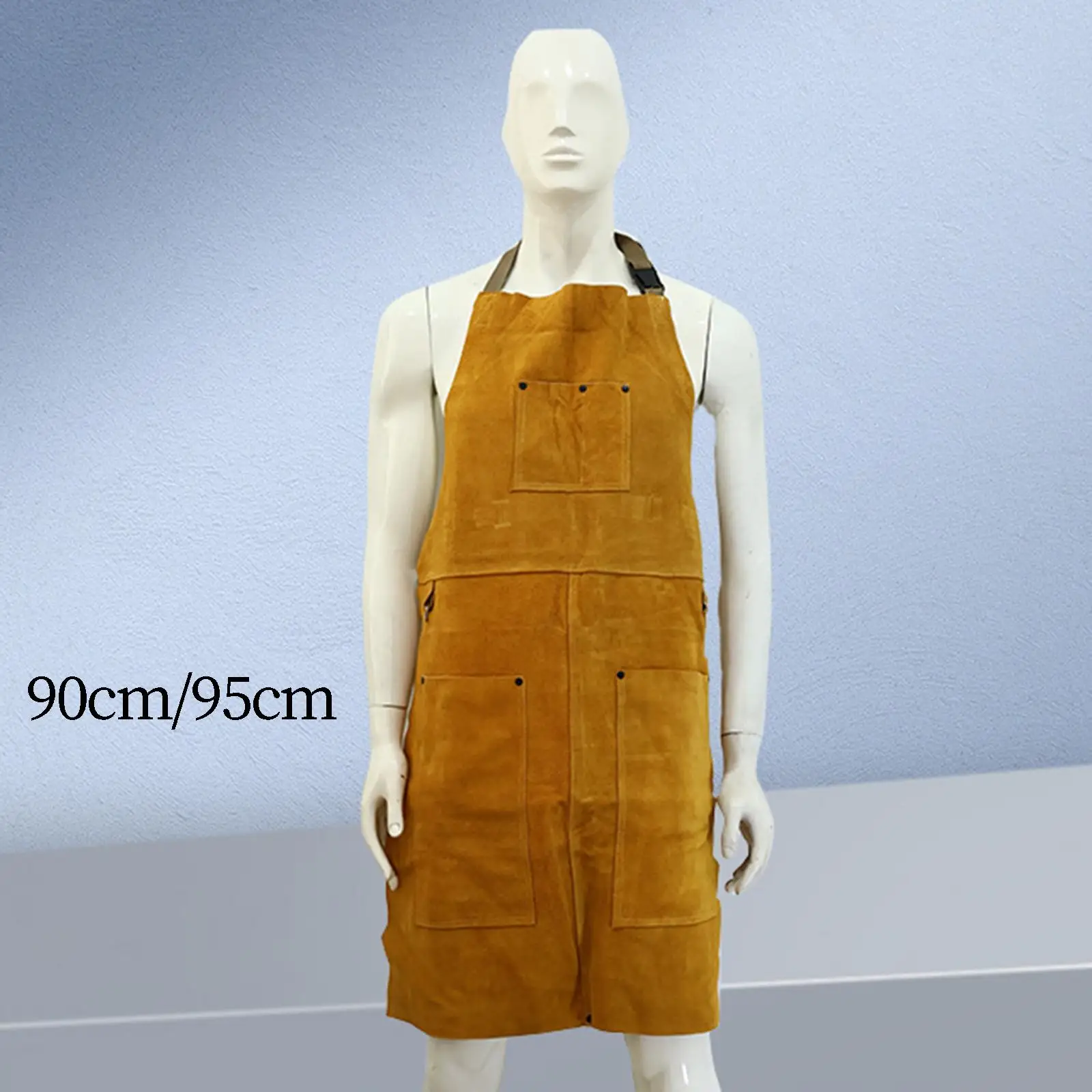 Anti Scald Welding Apron Cowhide Heat Resistant Work Apron Buckle Closure Adjustable Strap Protective Clothing for Gardening