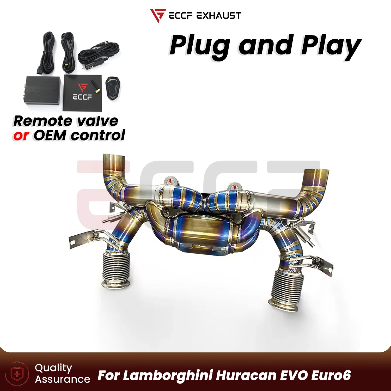 Sporty Titanium Exhaust System For Lamborghini Huracan EVO Euro6 Plug and Play Performance Upgrade Easy Installation