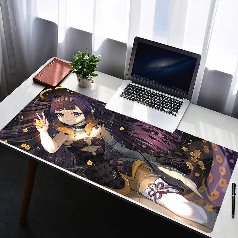 

Mouse Pad Laptop Rubber Extended Desktop Mat Computer Gamer Mousepad H-hololive Ninomae Ina Nis Gaming Accessories Keyboard Pad