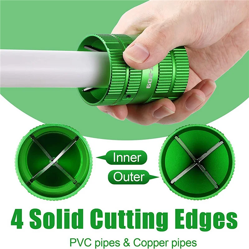 

2X Pipe Reamer Tool [Plumbers Efficient Helper] Deburring Tool For Copper PVC Pipe Cleaner, Tubing And Pipe Reamer