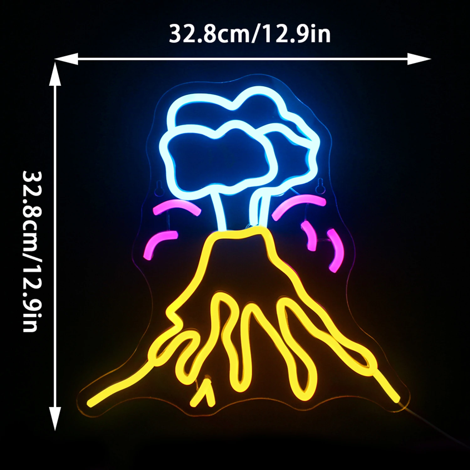 Imagem -05 - Volcano Emission Neon Sign Lâmpada de Parede Usb Regulável Montanha Luzes Led para Quarto Casa Bar Festa Decoração do Quarto Gamer Arte Criativa