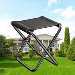 Multipurpose Portable Folding Stool Chair with Carry Bag, Non-Slip Metal Cubby Shelf for Outdoor Camping, Fishing, Beach, Travel