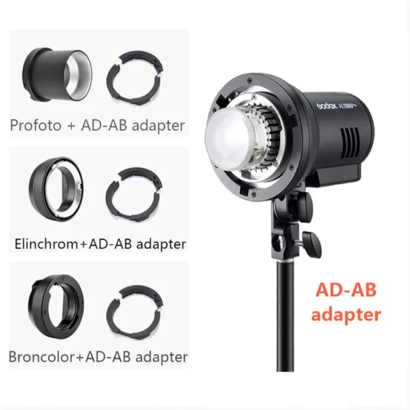 Godox AD-AB Adaptor for Profoto Bron Elinchrom Mounts AD300pro AD400pro Flash Head