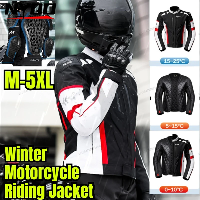 

SULAITE водонепроницаемая мотоциклетная куртка зимняя теплая съемная подкладка байкерский костюм снаряжение для шоссейных гонок