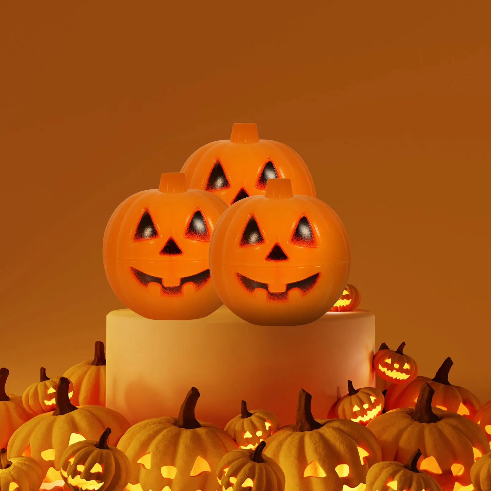 

12Pcs Small Pumpkin Box Plastic Storage Containers Mini Halloween Gift Holders Candy Display Pumpkin Containers