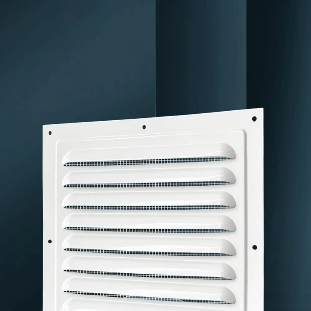 Aluminum Louver Air Vent Grille Exterior Wall Rainproof Exhaust Hood Ventilation Duct Outlet Cooling Mesh Diffuser Cap