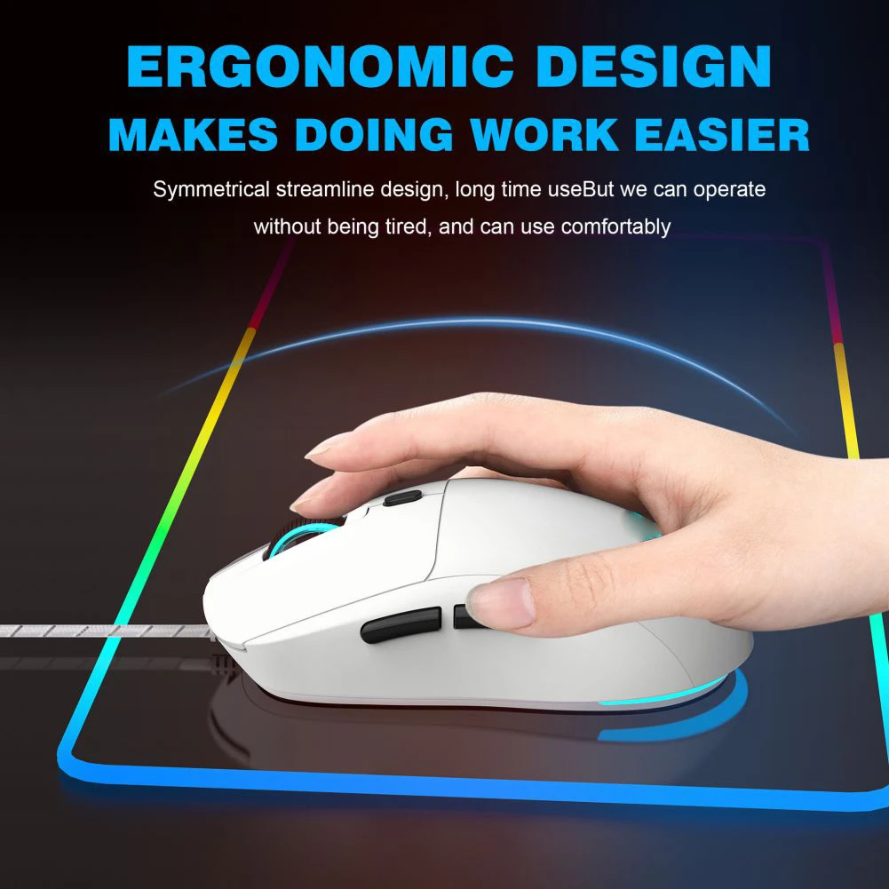 Mouse ergonômico com fio, retroiluminado com fio, alta precisão, 3600 DPI, ratos para PC, laptop, desktop, notebook, atacado