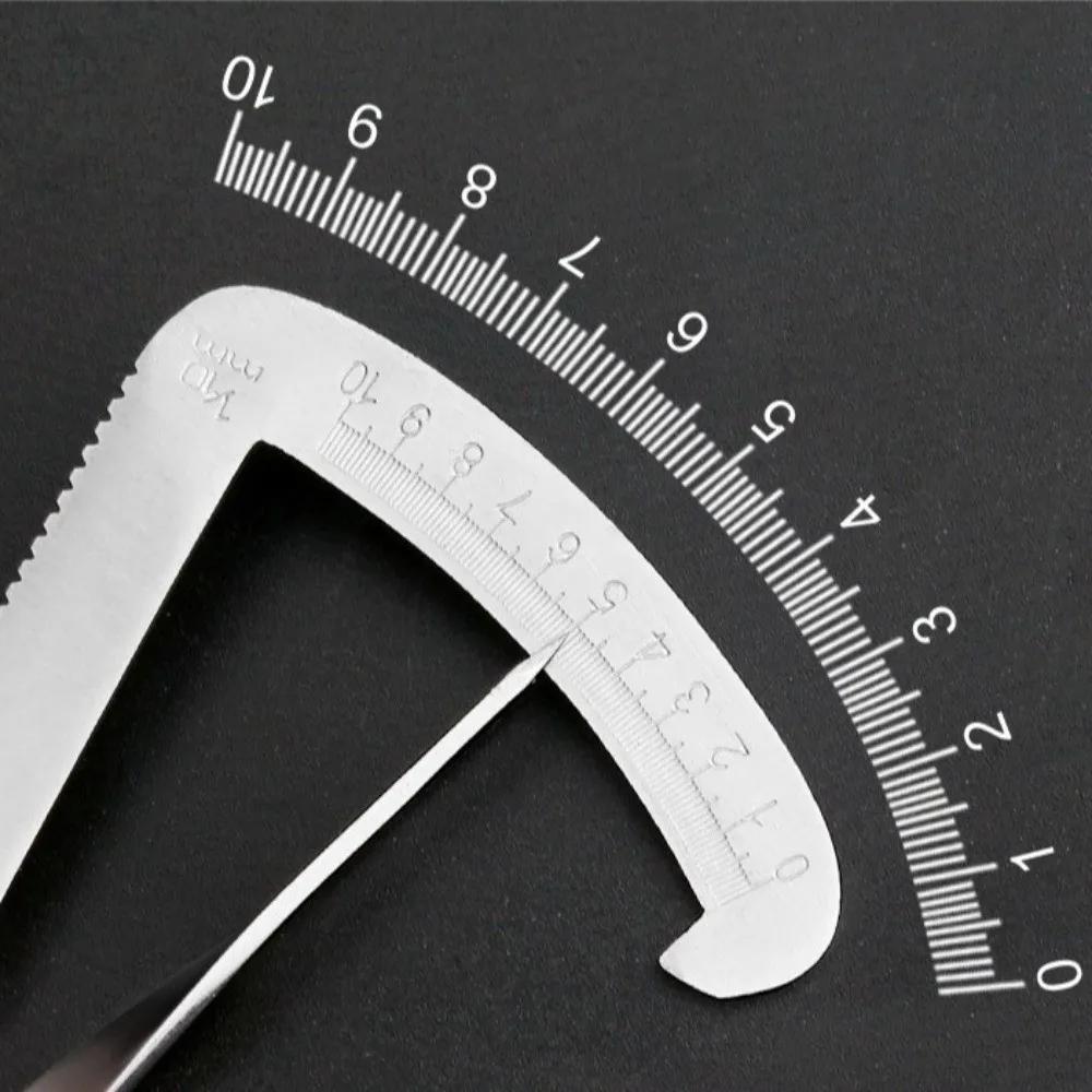Stainless Steel Dental Caliper Ruler 0-10mm Measurement Range Metal And Wax Compatibility Dental Measuring Gauge