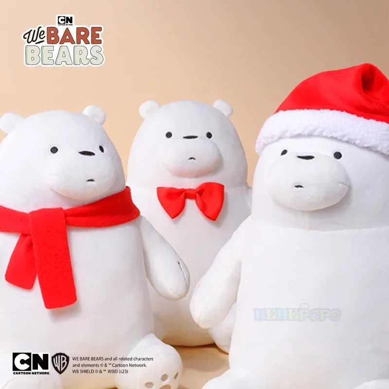 Juguete de peluche navideño We Bare Bears |   Linda muñeca de peluche Icebear 25 cm |   Regalo de decoración navideña de animales de dibujos animados para niños