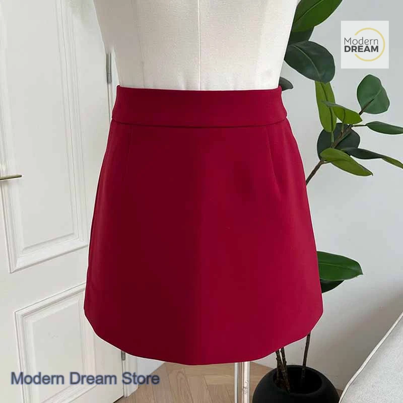 Korean Red Spice Girl Skirt Women's Spring and Summer New Temperament Anti-exposure Joker Slim Casual High Waist A-line Skirt