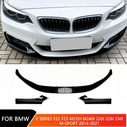 Front Bumper Lip Splitter for BMW 2 Series F22 F23 M235i M240i 220i 228i 230i M-Sport 2014-2021 Car Canard Spoiler Body Kits