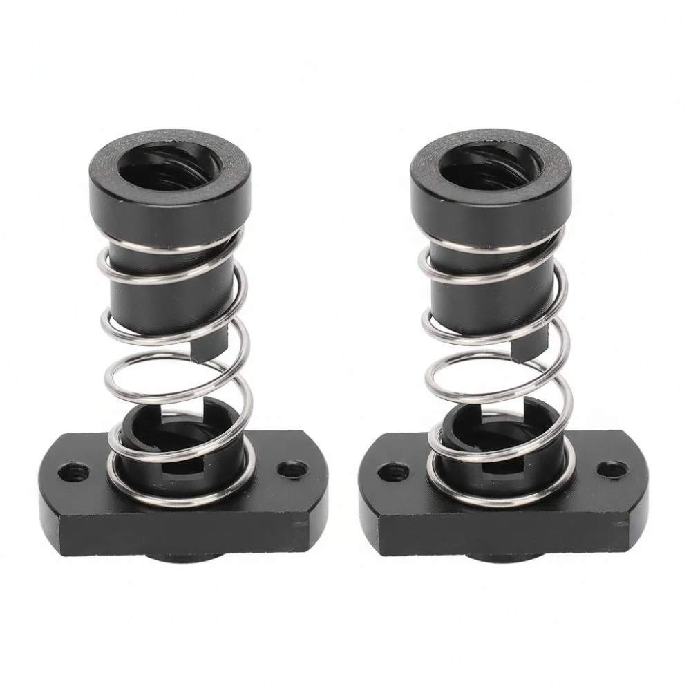 2PCS T8 / Tr8x2 / Tr8x8 Anti Backlash Nut 2mm Pitch / 8mm Lead POM T8 POM Nut 4 Start Black Spring Loaded Nut For 3D Printer