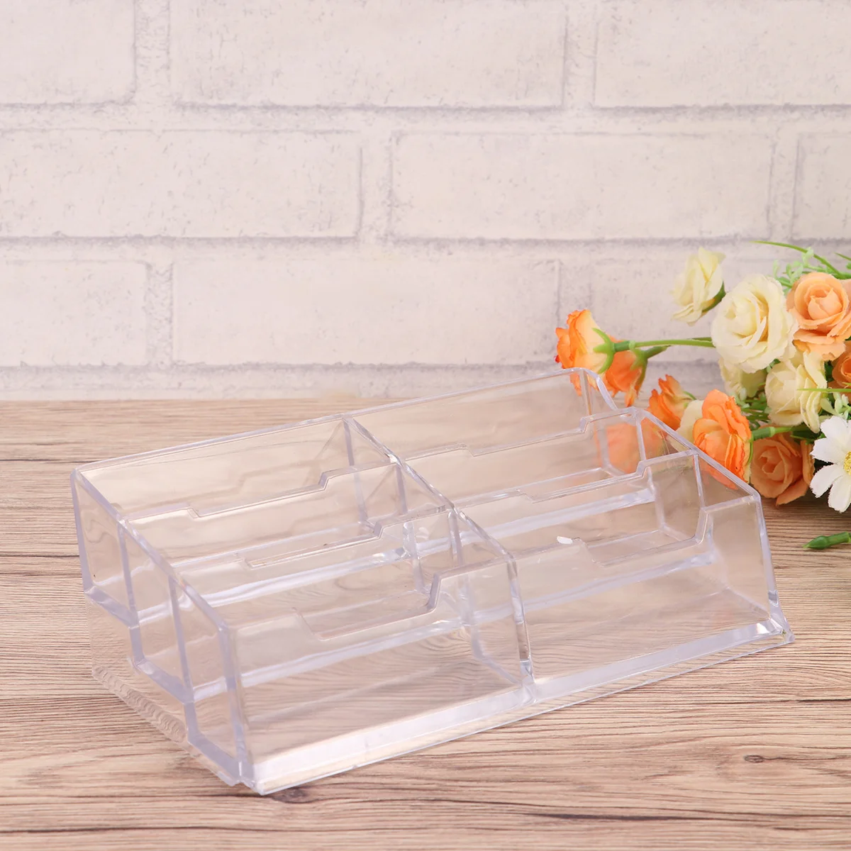 

Stylish Six Slot Name Card Holder Organizer for Office Desk Business Stationery Storage Box Desktop Accessories