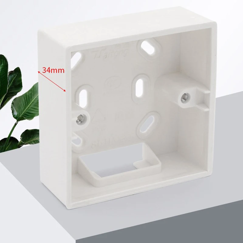 86mmx86mmx34mm Atlectric External Mounting Box Junction Box Socket Switch Junction Box Surface Installation Box EU DE White