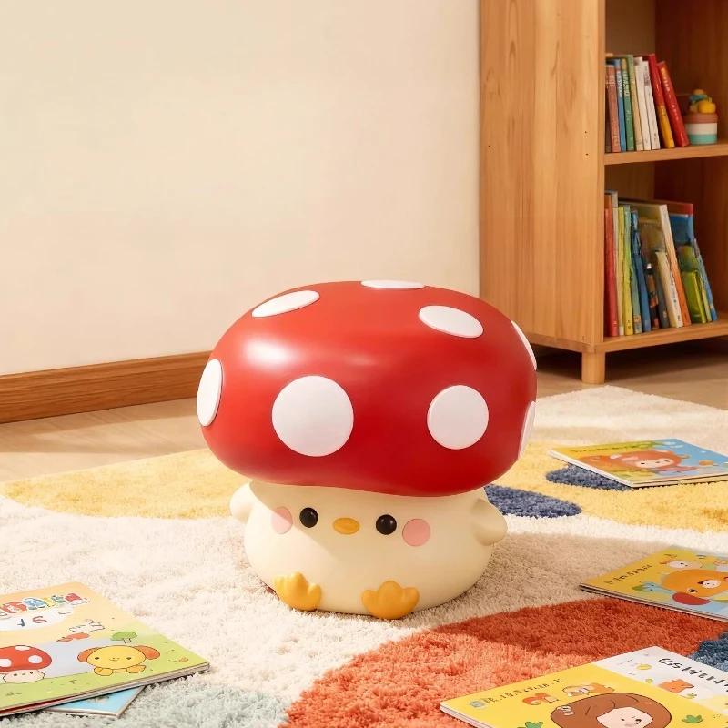 Cartoon Mushroom Stool, Cute Entryway Shoe Bench&Living Room Ottoman, Bedside Accent Seat for Room,Creative Home Decor Furniture