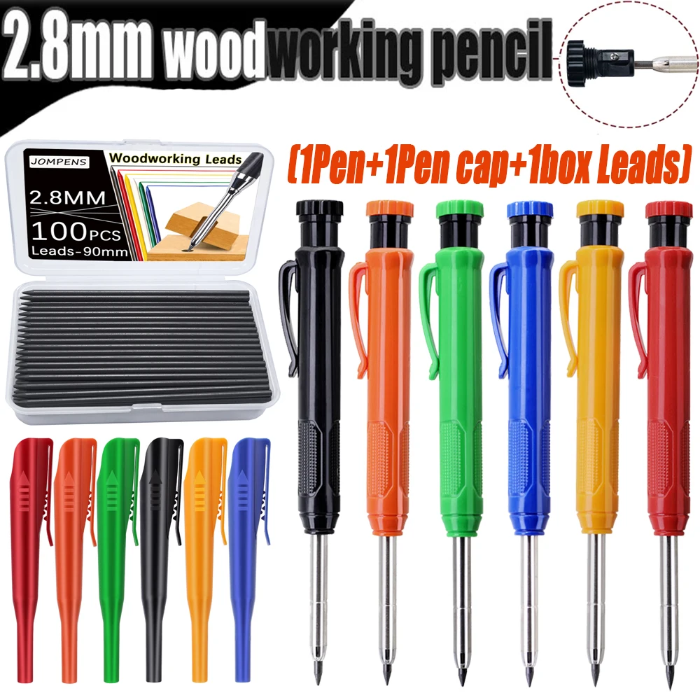 

Набор механических карандашей для деревообработки 2,8 мм с 100 грифелями, эргономичный, с прочной ручкой, для разметки и инженерных чертежей