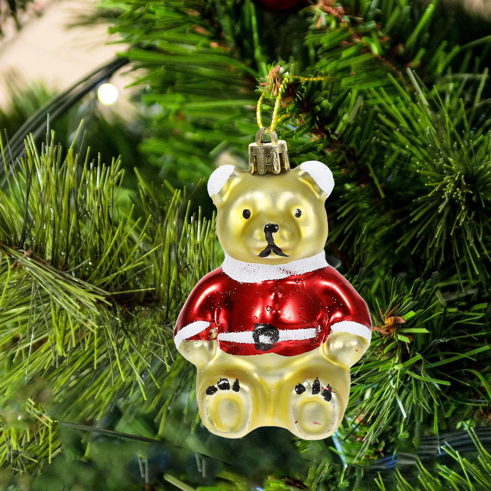 

3 Pcs Bear Ornament Decorations Ornaments for Tree Hanging Christmas Colored Balls