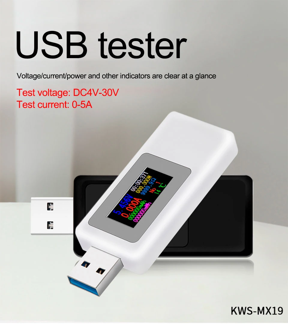 12 w1 kolorowy tester USB DC woltomierz cyfrowy napięcie napięcia typu C miernik amperomierz wykrywacz wskaźnik power bank ładowarka