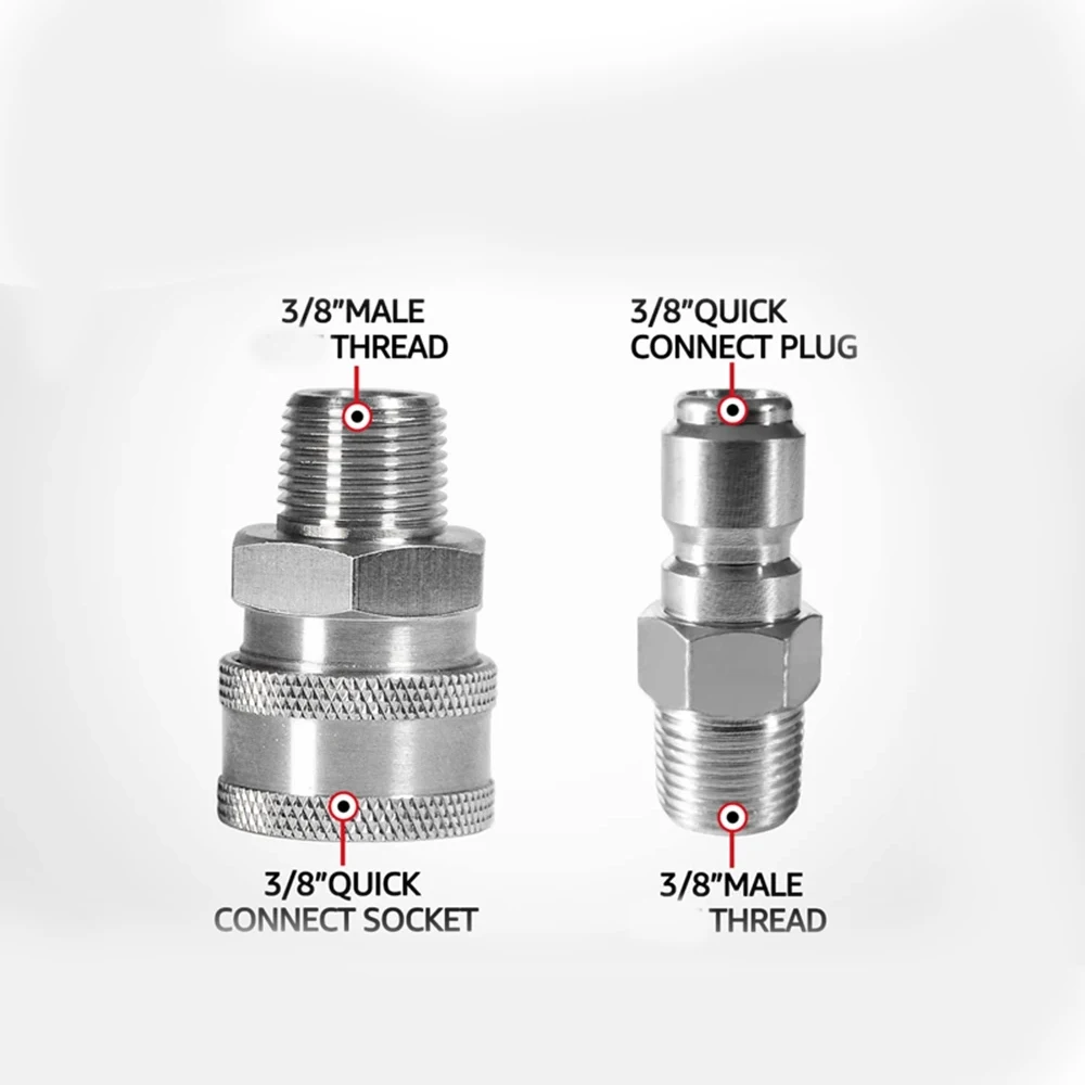 Bntaomle NPT 3/8 Inch Mannelijke en Vrouwelijke Quick Connector Kit Hogedrukreiniger Adapter Set en 1 Stuks NPT 3/8 Inch Hogedrukreinigers Quick Connector Plug Mannelijke Tepel Bntaomle NPT 3/8 Inch Mannelijke en Vrouwelijke Quick Connector Kit Hogedrukreiniger Adapter Set en 1 Stuks NPT 3/8 Inch Hogedrukreinigers Quick Connector Plug Mannelijke Tepel