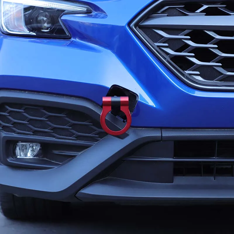 For Subaru WRX Crosstrek 2022-2024 Aluminum Alloy Red Car Forward Trailer Hook Tow Ring Bumper Tow Hook Trim Car Accessories