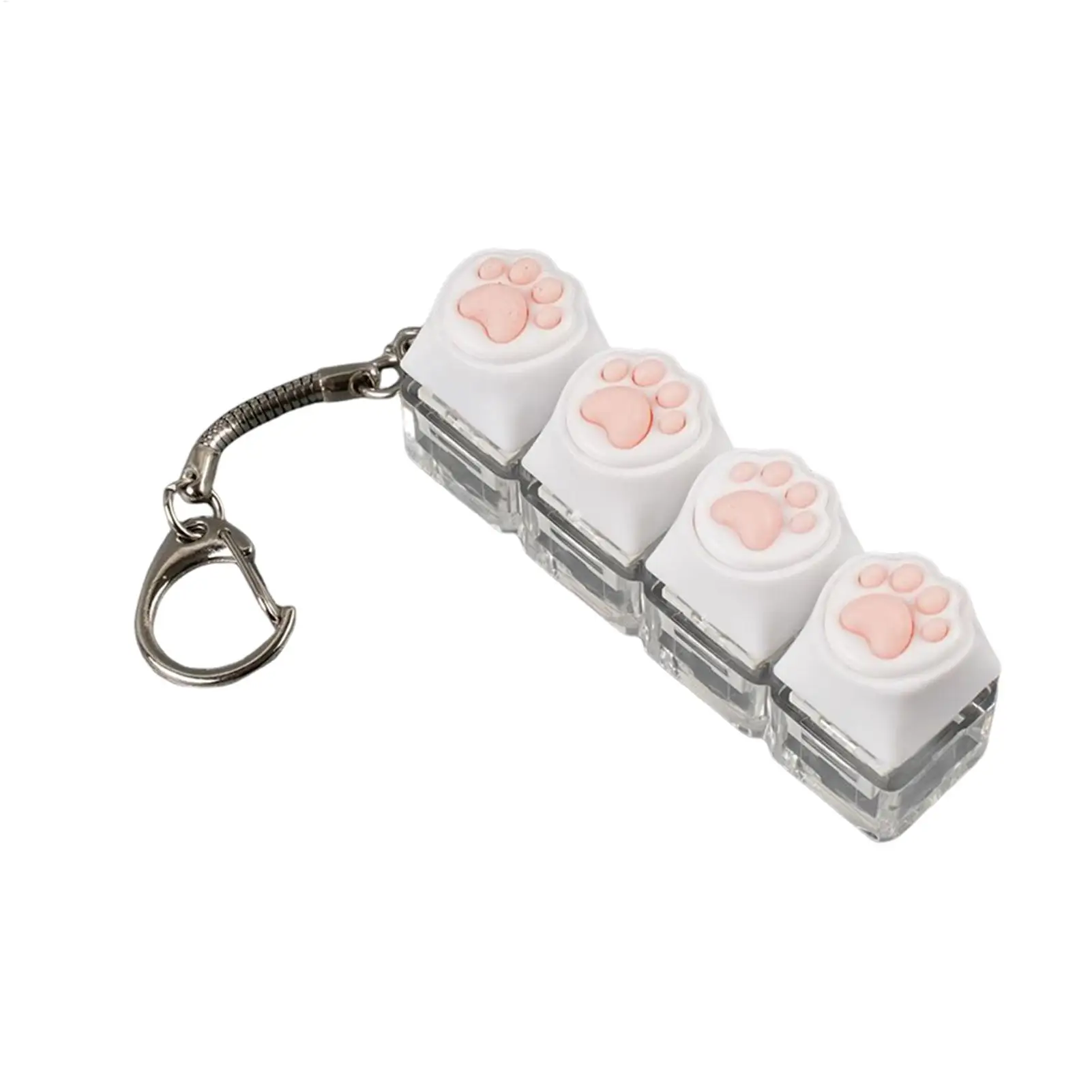 LED Keyboard Keychain Fidget Toys Crystal Clicker Sensory Toy for Stress Relief Keyboard Keychain Fidget Gadget for Adults Kids view 2