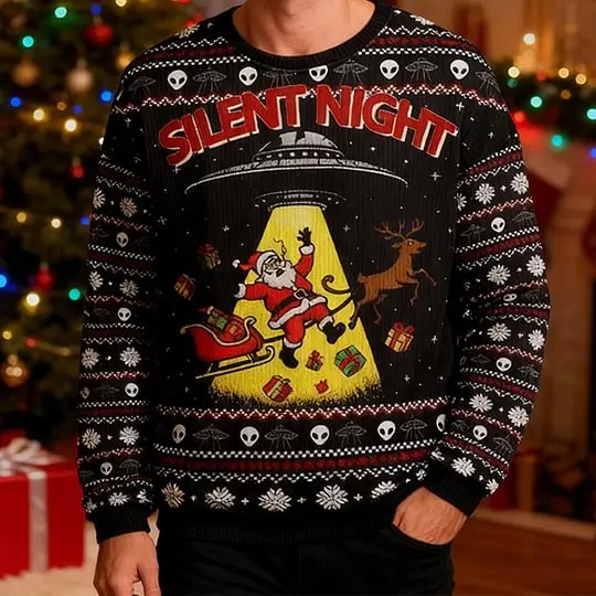 Nuovo maglione stampato con collo rotondo stampato in 3D per uomo e donna, stessa vigilia di Natale, tendenza in stile europeo e americano