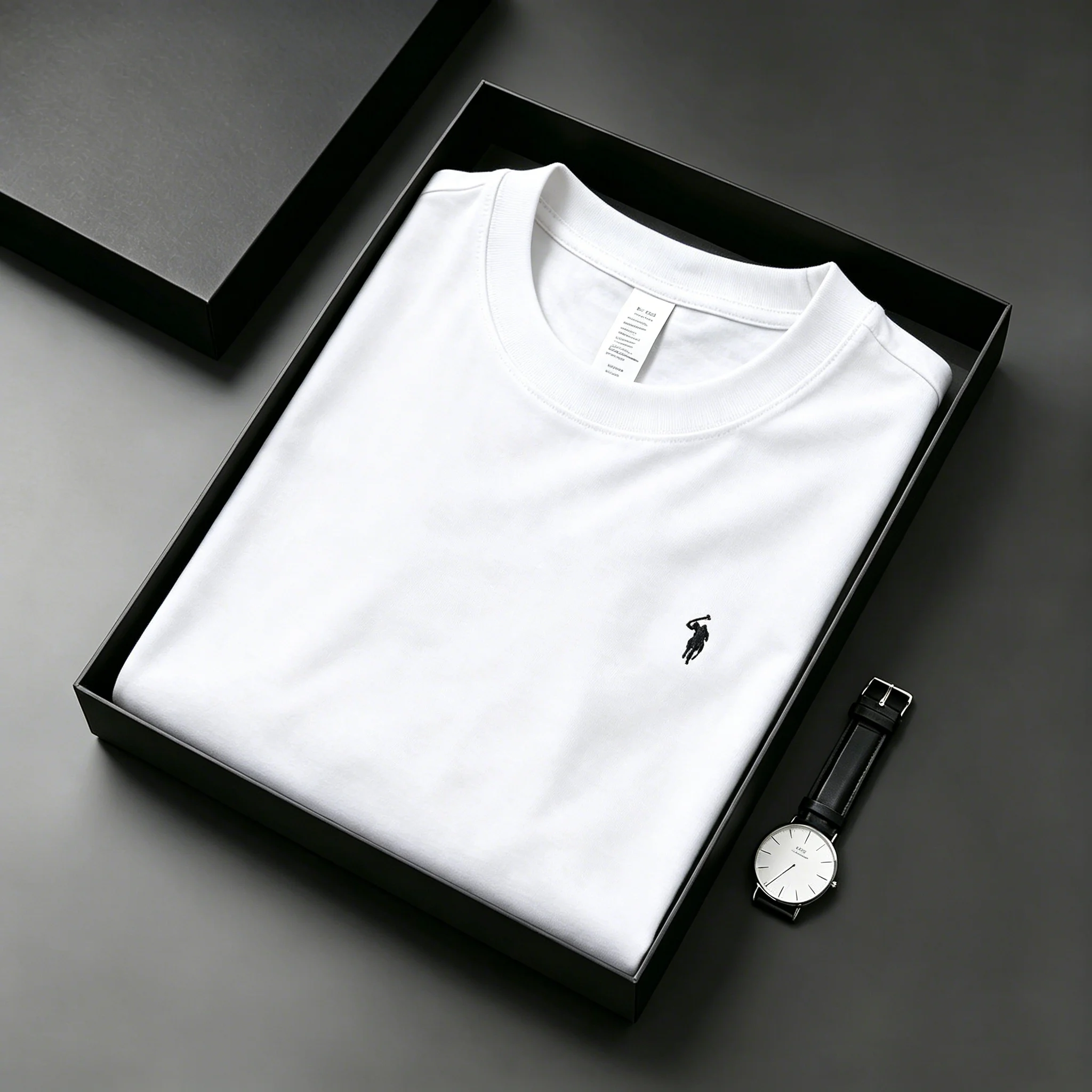2026 summer 100% pure cotton high-quality brand round neck short sleeved men's fashion pony embroidery T-shirt casual sports top