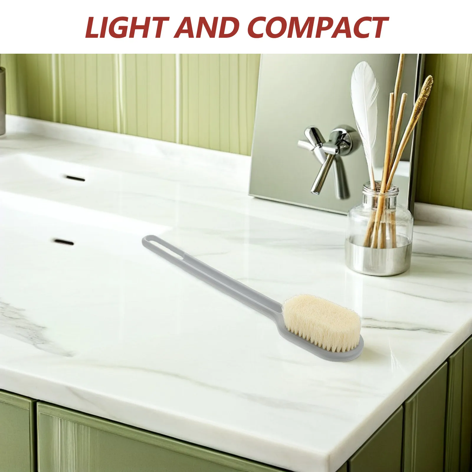 2Pcs Long Handle Bath Brush for Deep Skin Exfoliation Dead Cell Removal Circulation Boost Shower Cleaning Scrubber Bathing