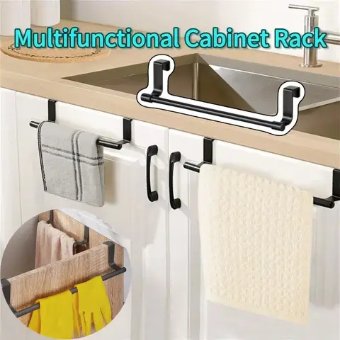 1/2pcs Wall Mounted Kitchen Cabinet Towel Rack-A Space Saving Cloth Rack Suitable for Homes and Bathrooms,No Drilling Required
