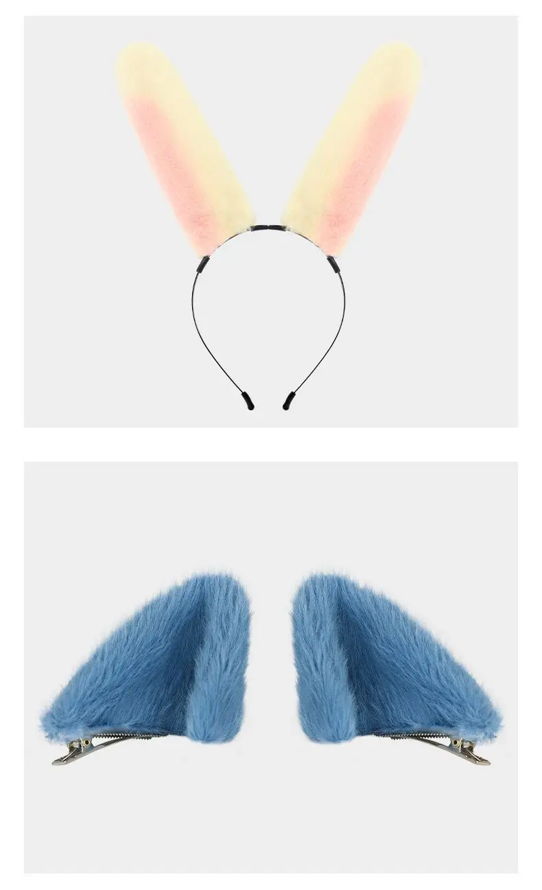 Y2K Cosplay Anime Chiikawa Usagi Momonga Rabbit Ear Headband Soft Hair Accessory Cute Fluffy Hair Hoop Women Girls Daily Party