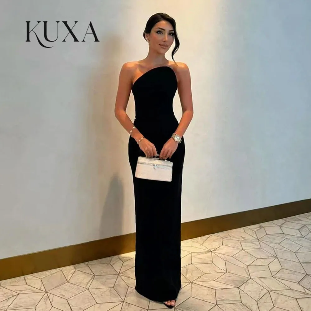 KUXA Einzigartiges Design, trägerloses Meerjungfrau-Abendkleid, saudi-arabisches, ärmelloses Abendkleid, maßgeschneidertes Partykleid für besondere Anlässe