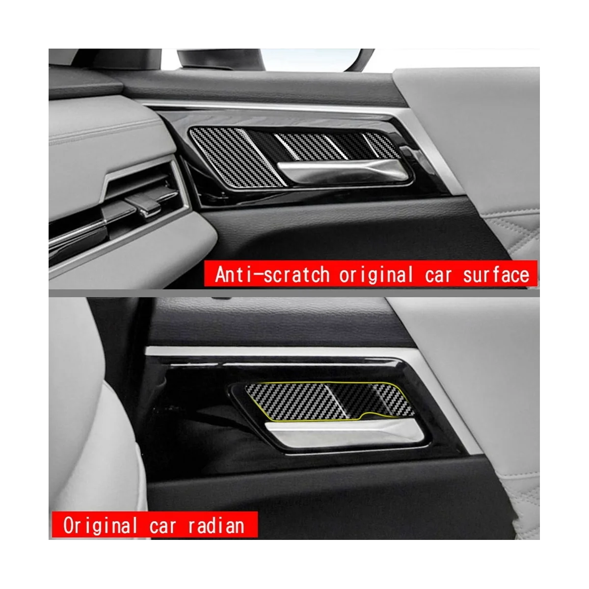 For Mitsubishi Outlander 2022 2023 Accessories Car Carbon Fiber Inner Door Handle Bowl Decoration Trim Cover Sticker