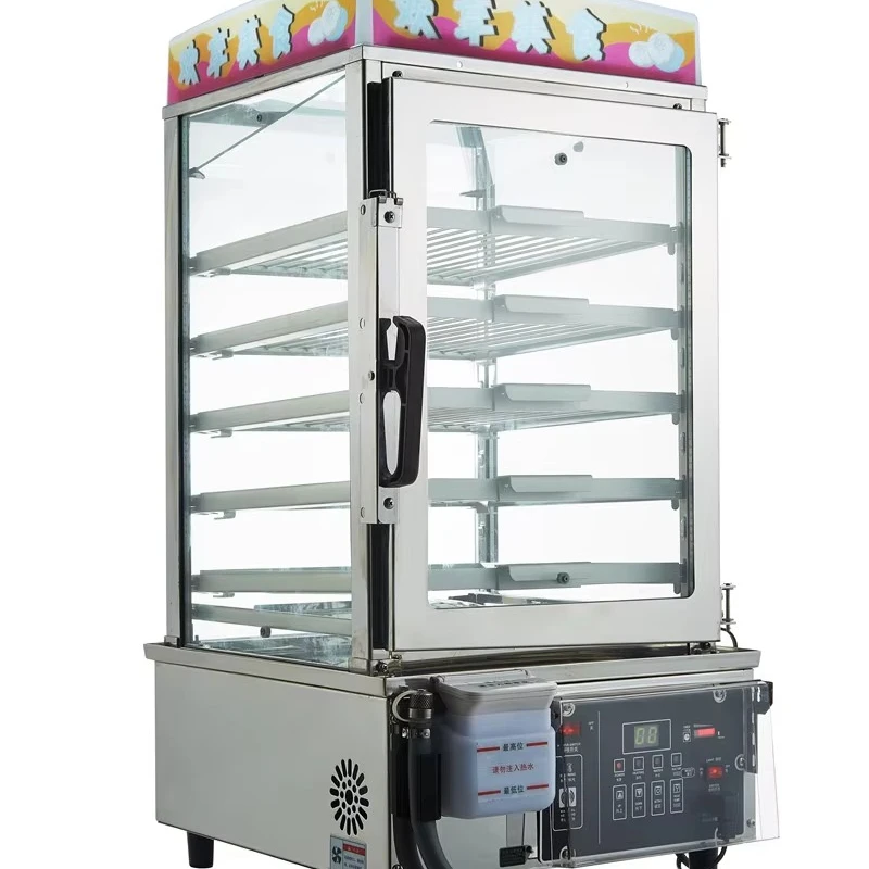5-Layer Electric Glass Heavy Duty Display Furnace Food Steamer