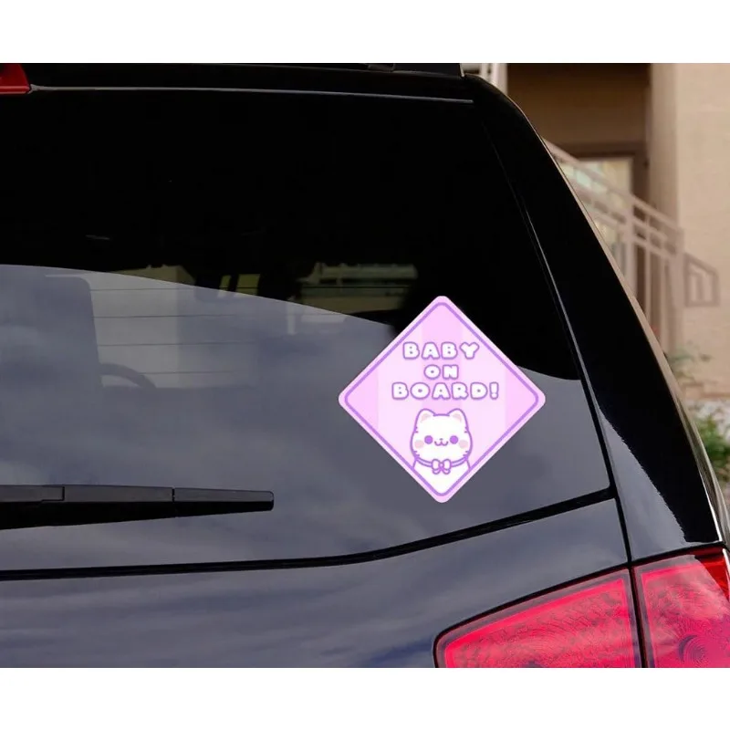

Baby On Board Sticker for Cars, Safety Sign, Blue Dog Pink Cat Sticker Decal for Decorative Accessories Light 15CM PVC KK