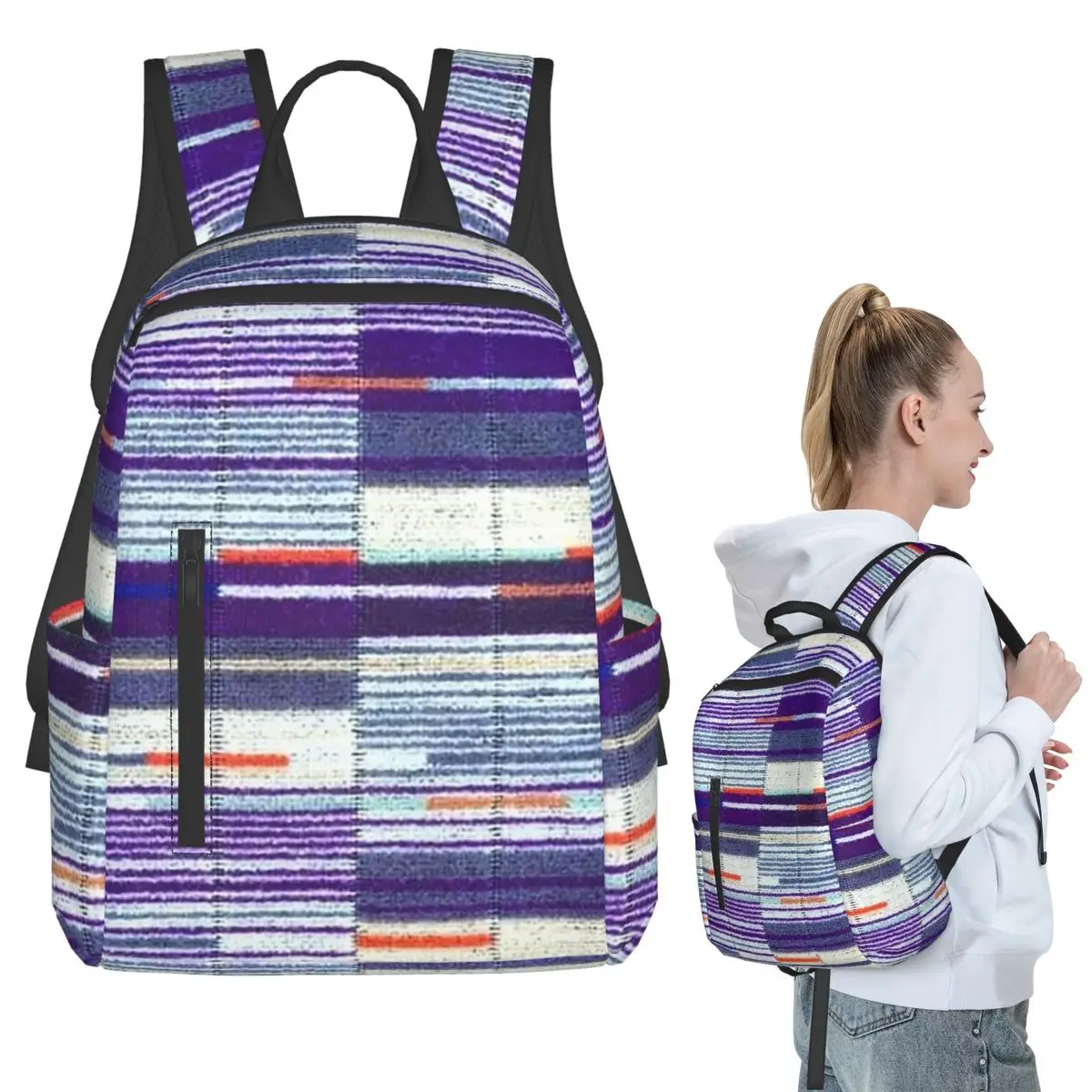 Elizabeth Line Underground Moquette Seat Cover Backpack Student BookBag Kids School Bag Laptop Shoulder Bags for Men Women