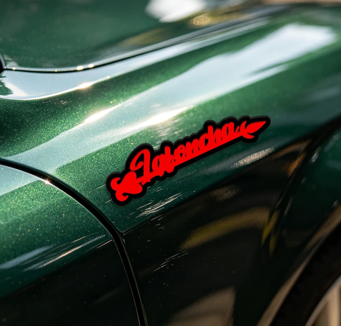 Custom  Cursive Acrylic Car Sticker with Heart Accents, Waterproof Love-Themed Emblem Badge for Auto Body, Bumper & DIY Projects