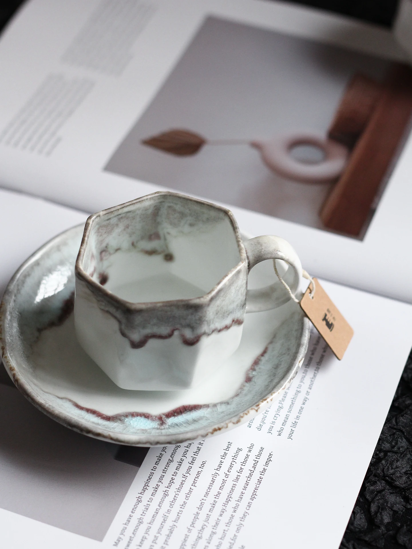 WOPU Retro Glazed White Porcelain Coffee Cup High Aesthetic Value Concentrated Coffee Cup Gift Box Set Small Narrow Mouth Cup