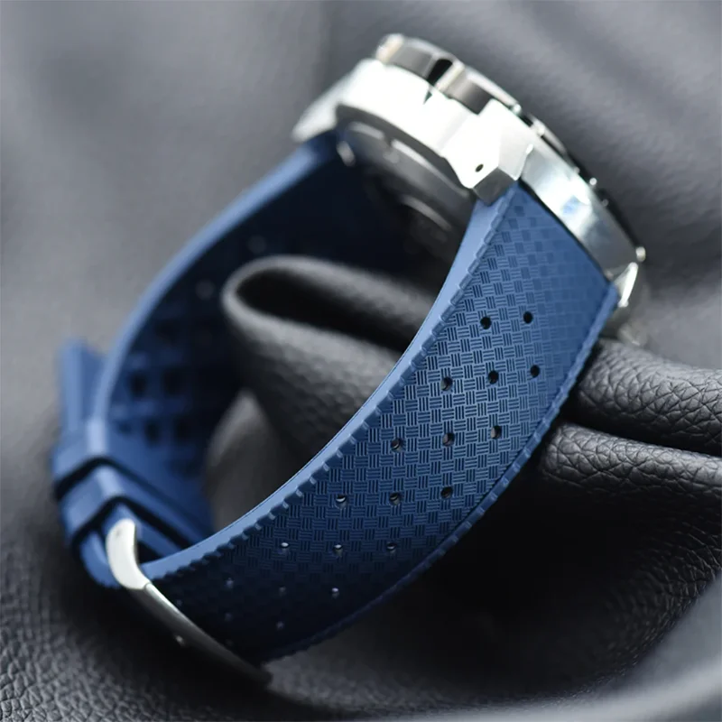 الكلاسيكية الاستوائية نمط FKM حزام ساعة اليد 18 مللي متر 20 مللي متر 22 مللي متر حزام (استيك) ساعة ل Seiko ل أوريس المواطن استبدال الساعات سوار حزام