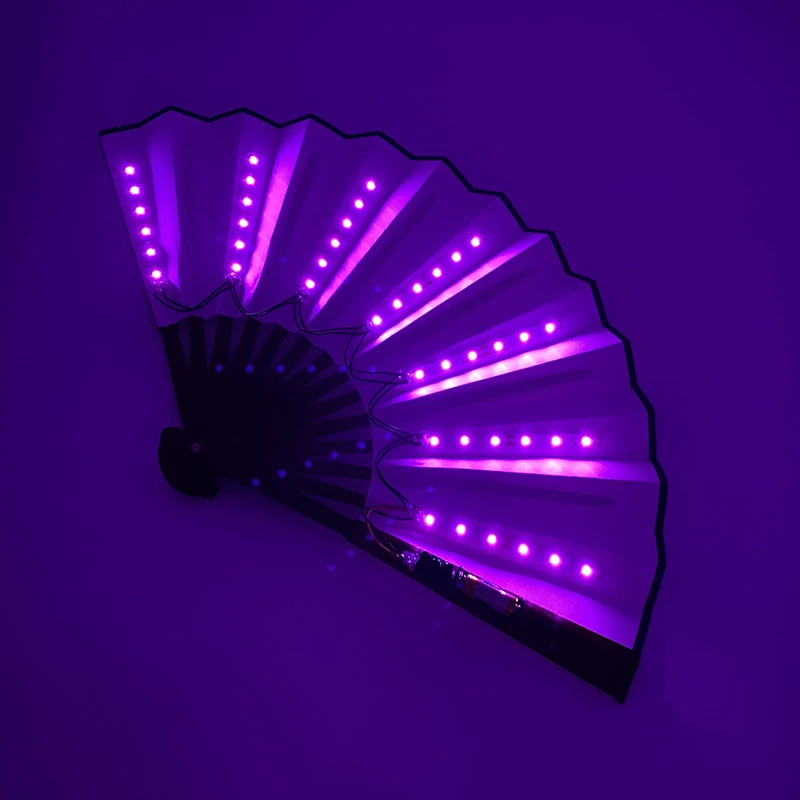 10-Zoll-LED-Faltfächer für Party, RPG, Lolita, Tanz, Bühnenaufführung, Nachtclub-Zubehör, LED-Handfächer, leuchtender fluoreszierender Fächer – Detail 4
